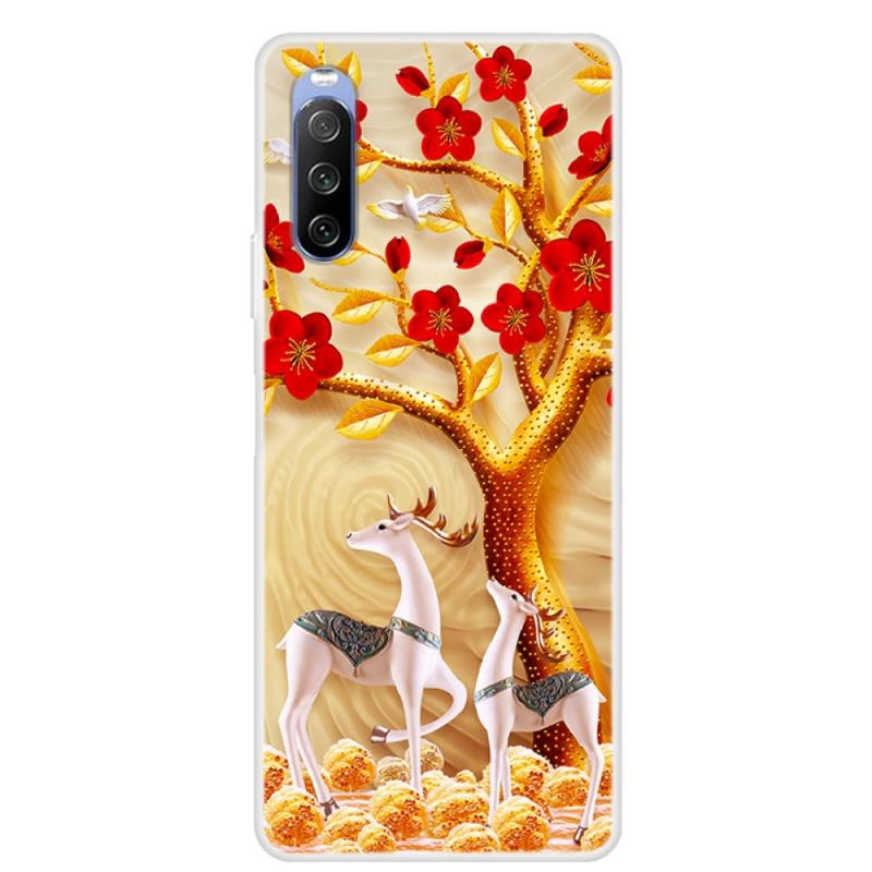 Sony Xperia 10 Iii 5g Gummi Cover Printet Design Hjort