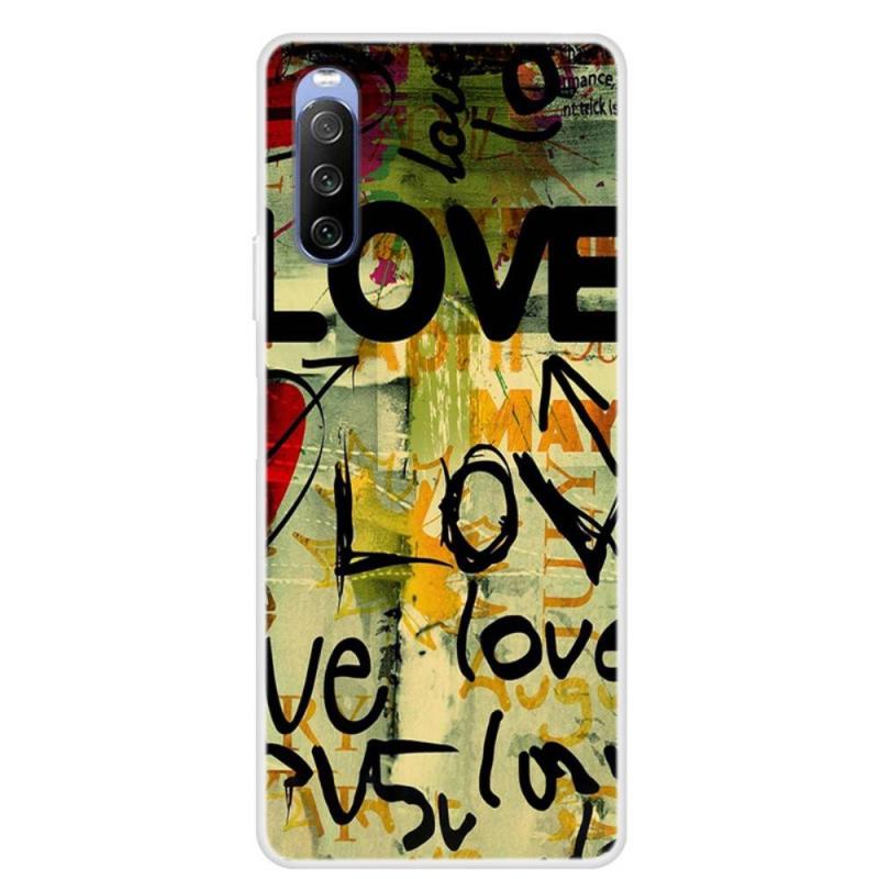 Sony Xperia 10 Iii 5g Gummi Cover Printet Design Kærlighed