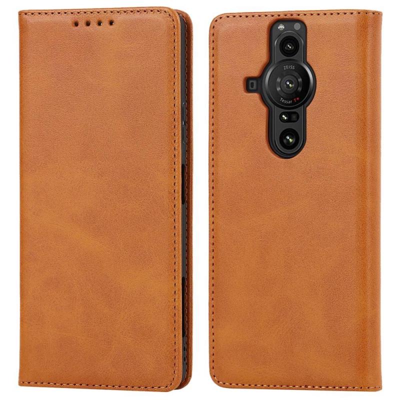 Sony Xperia Pro-  Flip Læder Cover   Pung Lysebrun