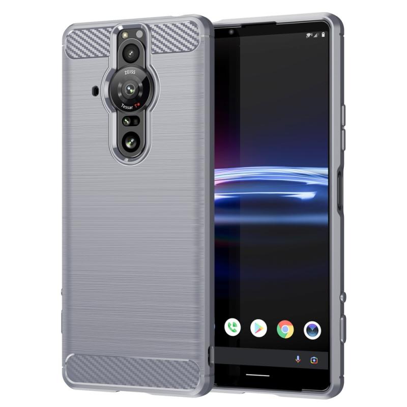 Sony Xperia Pro-  Gummi Cover Børstet Design Grå