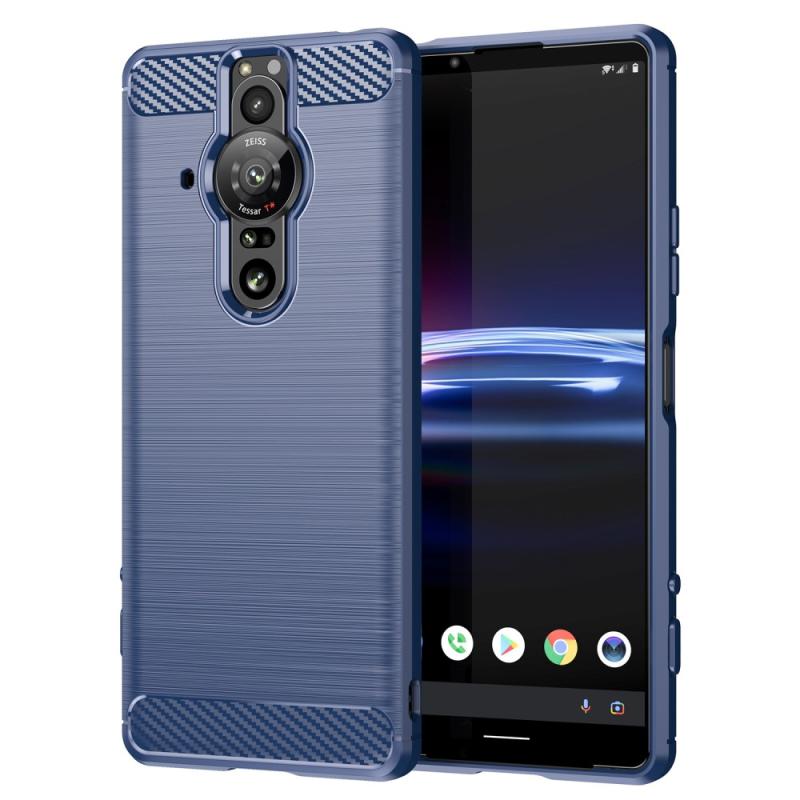 Sony Xperia Pro-  Gummi Cover Børstet Design Blå