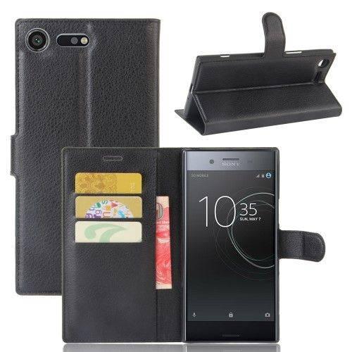 Sony Xperia   Premium Læder Cover   Pung Sort