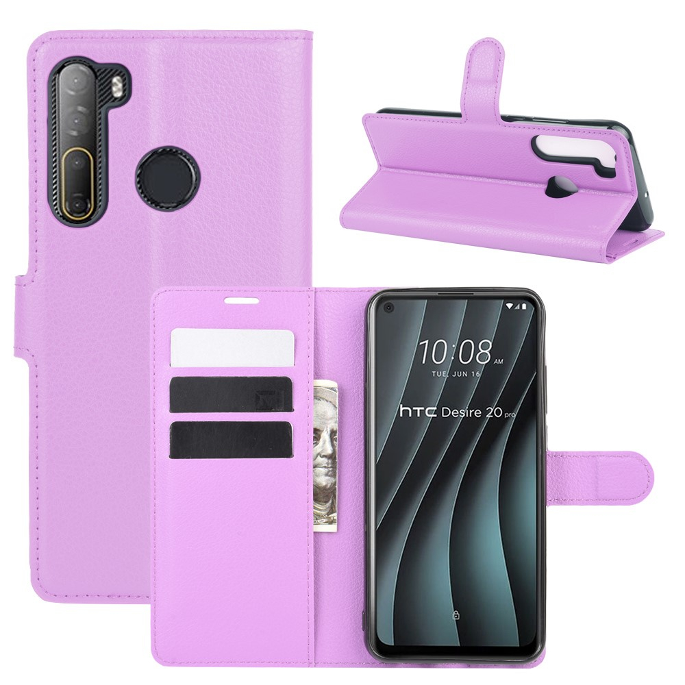 Htc Desire 20 Pro Læder Cover   Pung Lilla