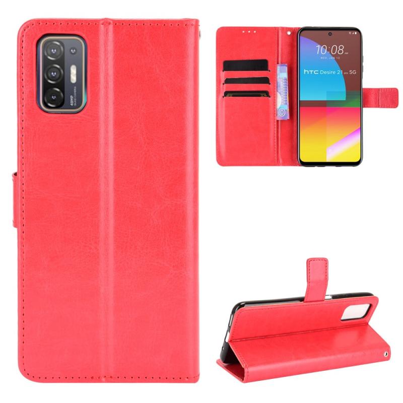 Htc Desire 21 Pro 5g Læder Cover   Pung Rød
