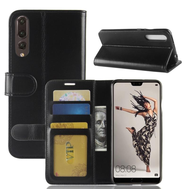 Huawei P20 Pro Læder Pung   Cover Sort