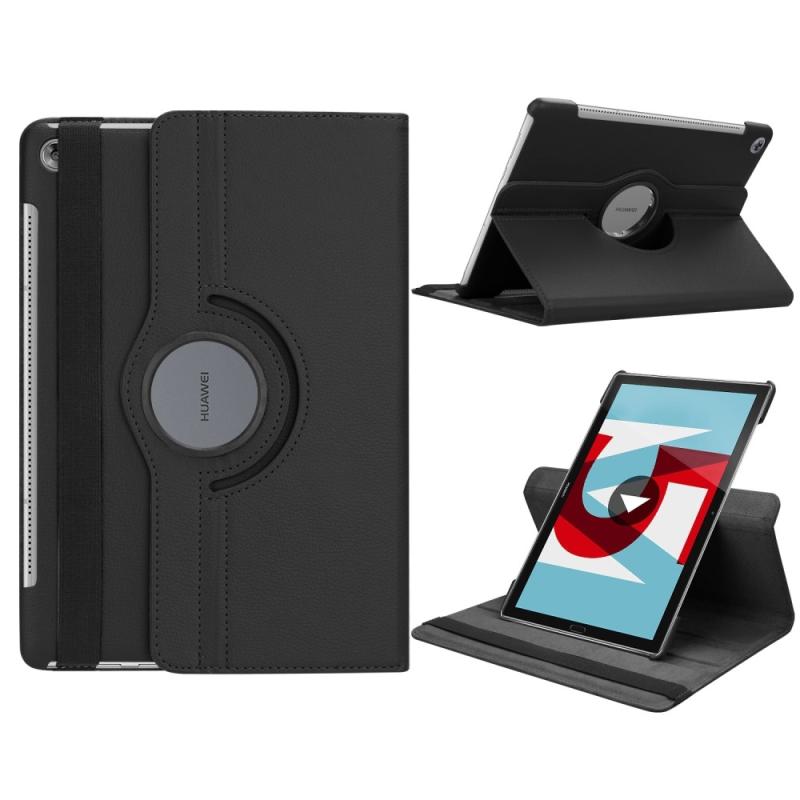 Mediapad M5 10 M5 Pro Læder Cover Etui Med 360 Grader Funktion Sort
