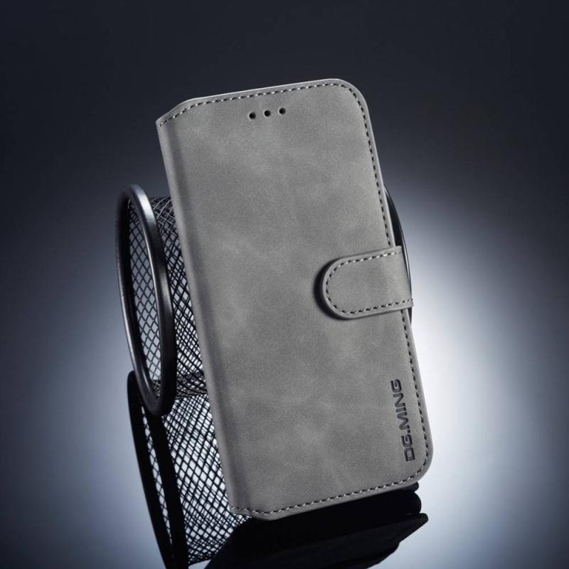 Huawei P20 Lite   Ming Retro Læder Cover   Pung Grå