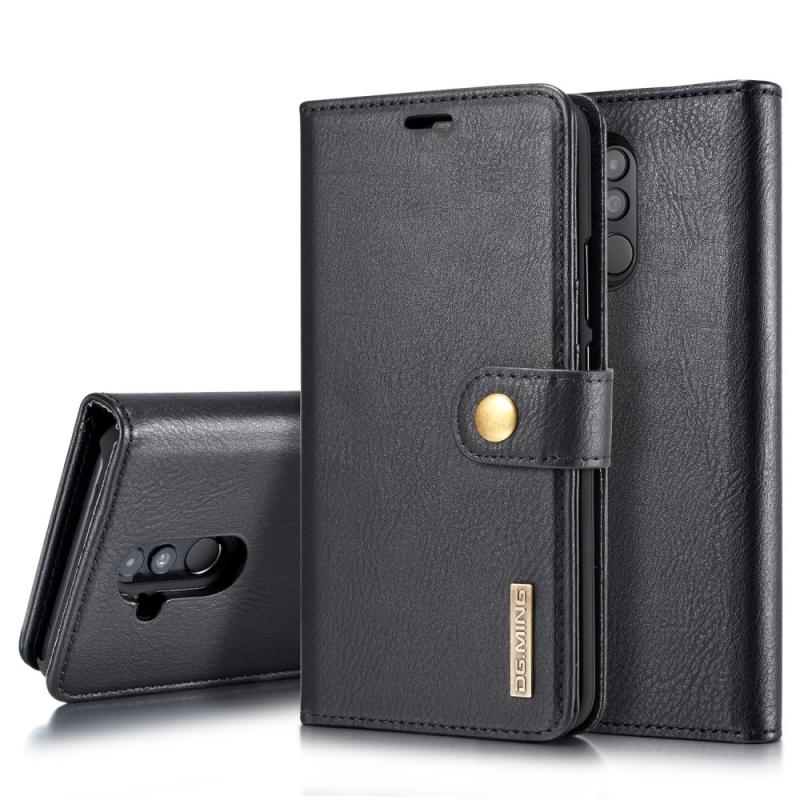 Huawei Mate 20 Lite   Ming  - -  ægte Læder Cover Pung Aftagelig Sort
