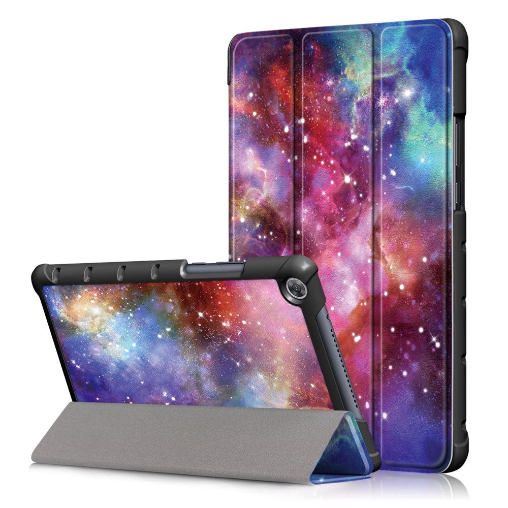 Huawei Mediapad M5 Lite   Læder Cover    Folde   Standerfunktion Purple Cosmic Space