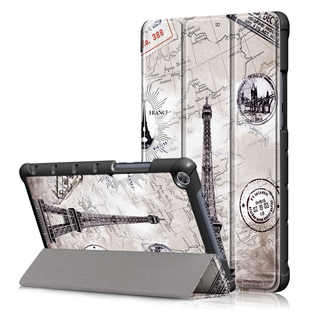 Huawei Mediapad M5 Lite   Læder Cover    Folde   Standerfunktion Eiffel Tower