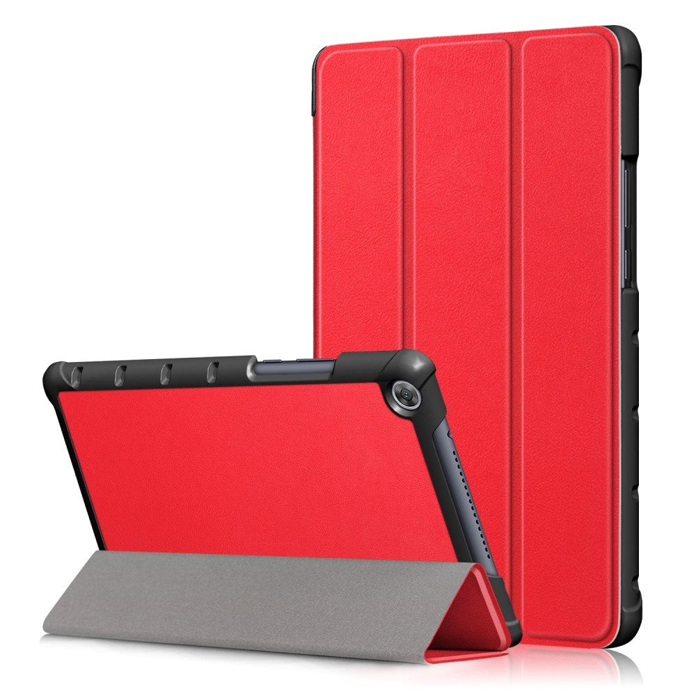 Huawei Mediapad M5 Lite   Tri-fold Læder Cover Rød