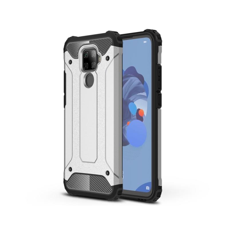 Huawei Mate 30 Lite Armor Guard Hybrid Cover Sølv