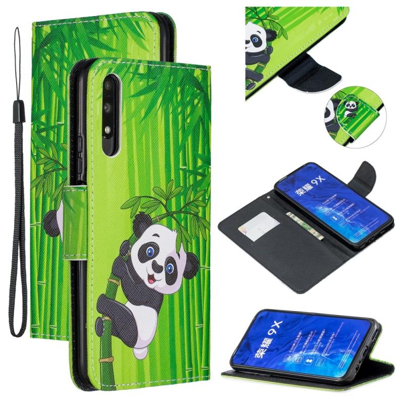 Huawei   Smart Pro 2019 Mønstret Læder Cover   Pung Panda