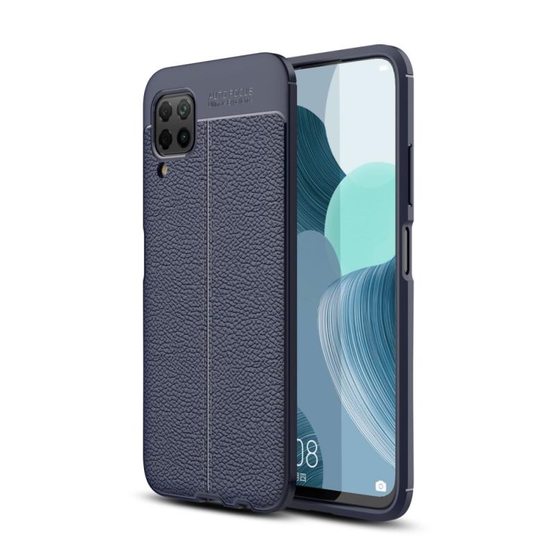 Huawei P40 Lite Gummi Cover   Læder Design Mørkeblå