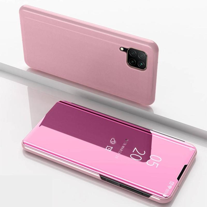 Huawei P40 Lite View Window Mirror Cover Rosa Guld