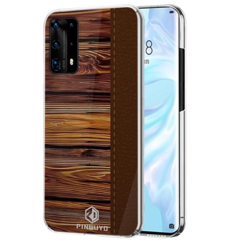 Huawei P40 Pro Pinwuyo Wood Grain Style Cover Brun