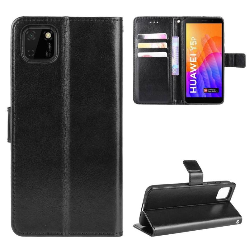 Huawei Y5p Classic Læder Cover   Pung Sort