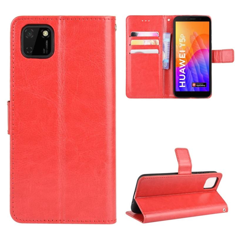 Huawei Y5p Classic Læder Cover   Pung Rød
