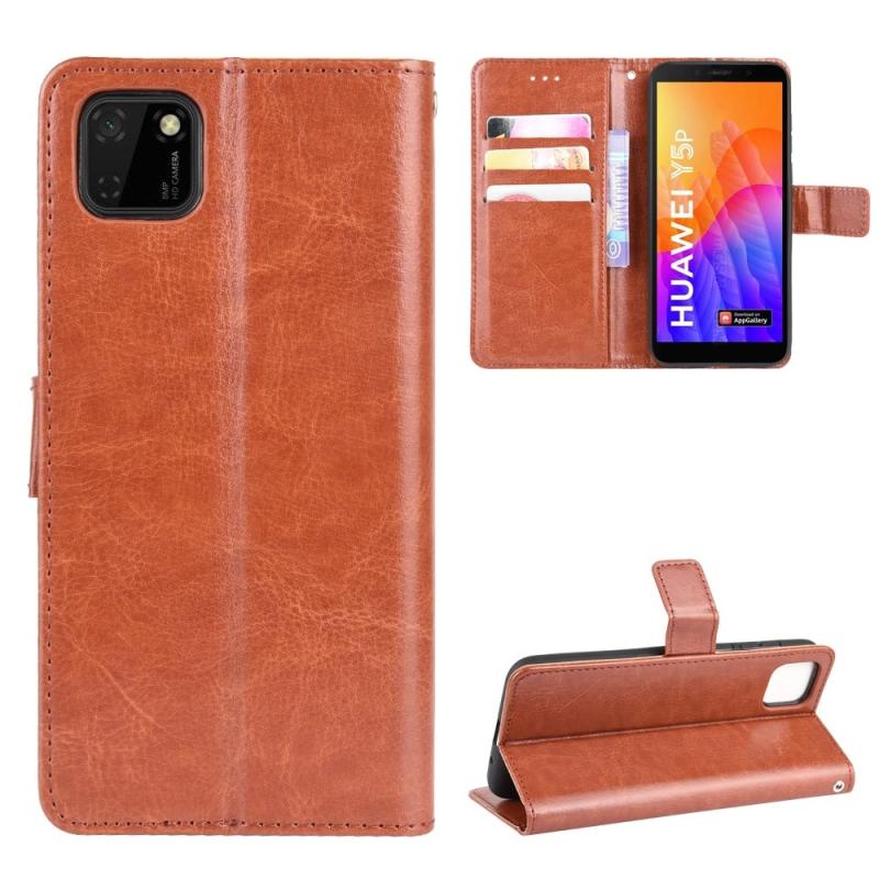 Huawei Y5p Classic Læder Cover   Pung Brun