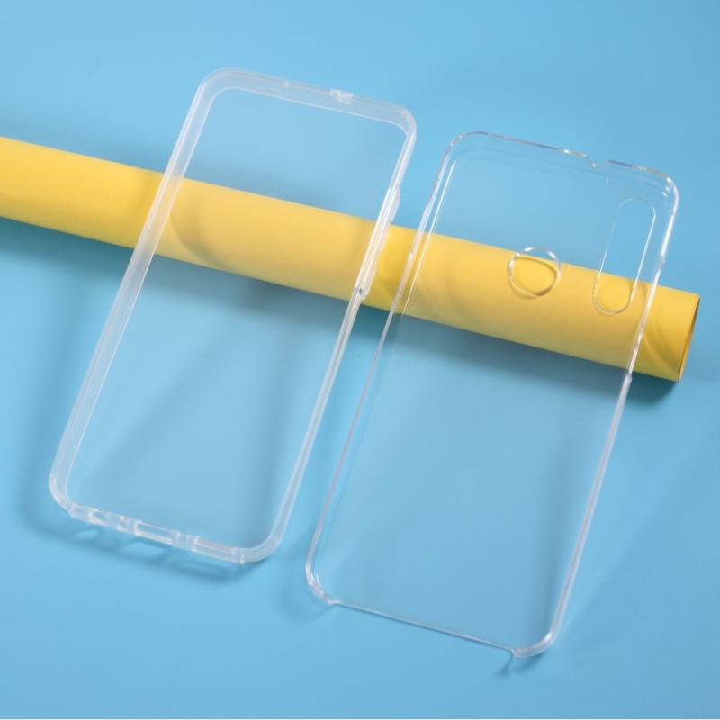 Huawei Y6p Hybrid Hard Cover Front   Bag Komplet Beskyttelse Transparent