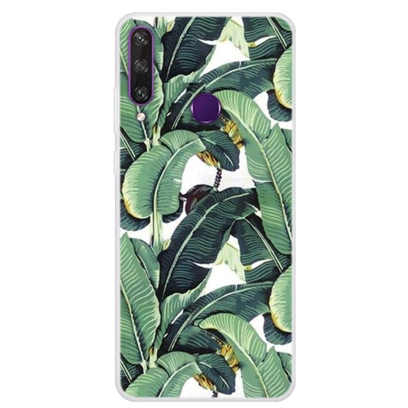Huawei Y6p Gummi Cover   Printet Design Banan Blad