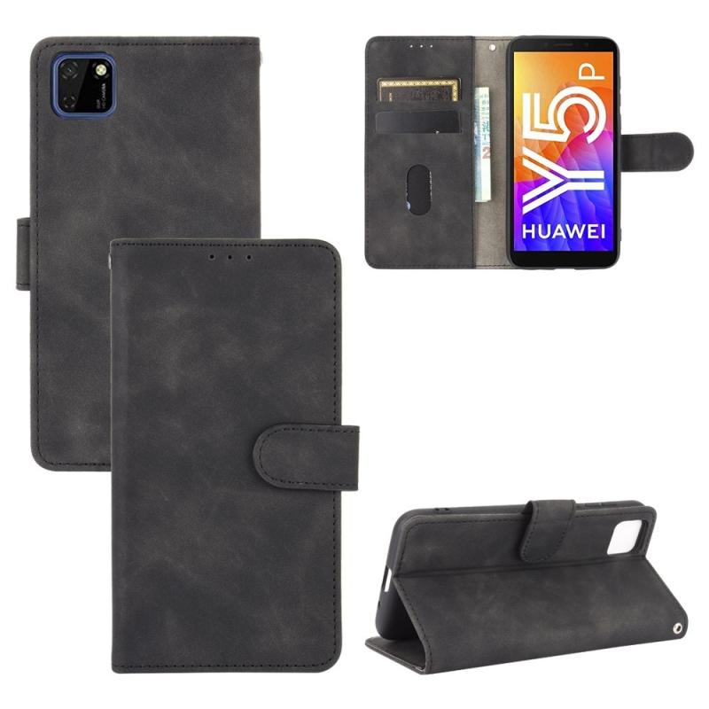 Huawei Y5p Classic Læder Cover   Pung Sort