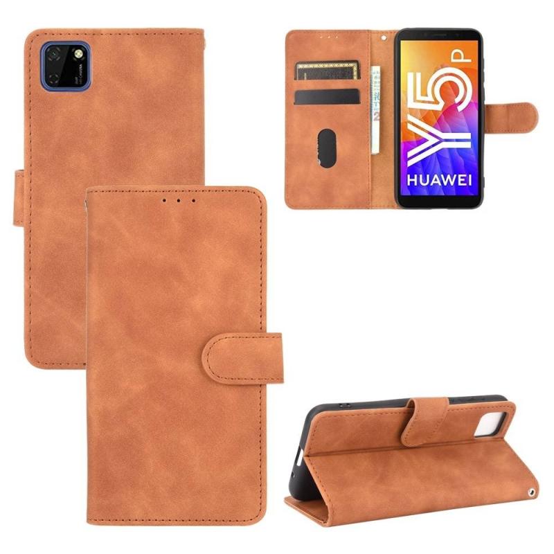Huawei Y5p Classic Læder Cover   Pung Brun