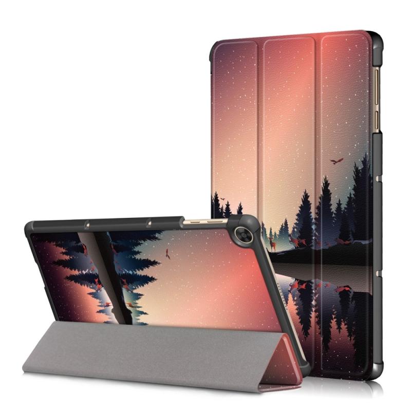 Huawei Matepad T10s Tri-fold Læder Cover Med Printet Design Træ   Flod
