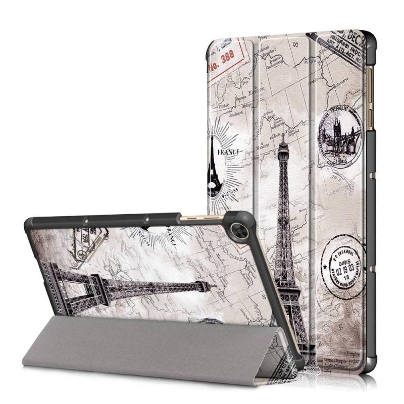 Huawei Matepad T10s Tri-fold Læder Cover Med Printet Design Eiffeltårnet