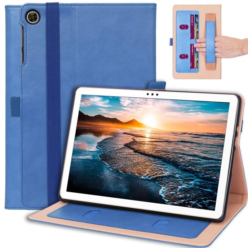 Huawei Matepad T10s  -2099 Læder Cover Med Kortholdere Blå