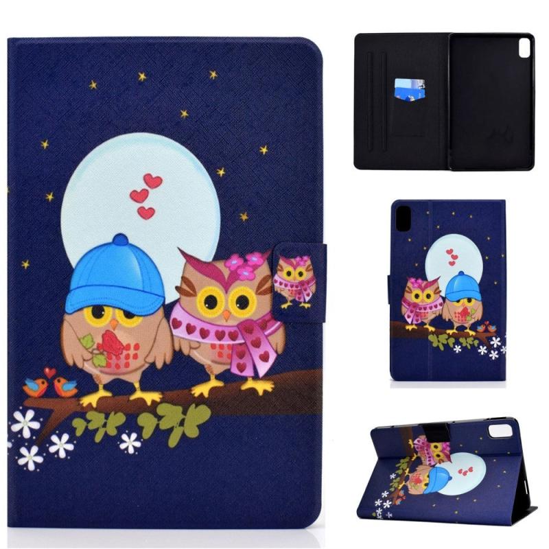 Huawei Matepad 10   Quot  Flip Cover    Ståfunktion   Kortholder Uglefamilie   Natten