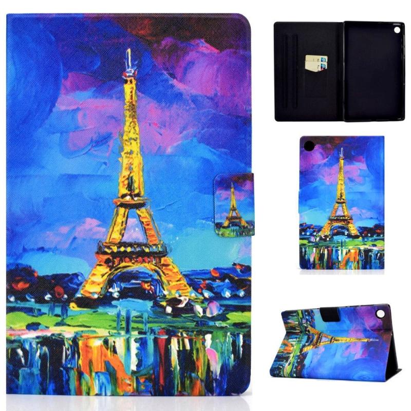 Huawei Matepad T10   T10s Læder Flip Cover    Stand   Kortholder Eiffeltårnet