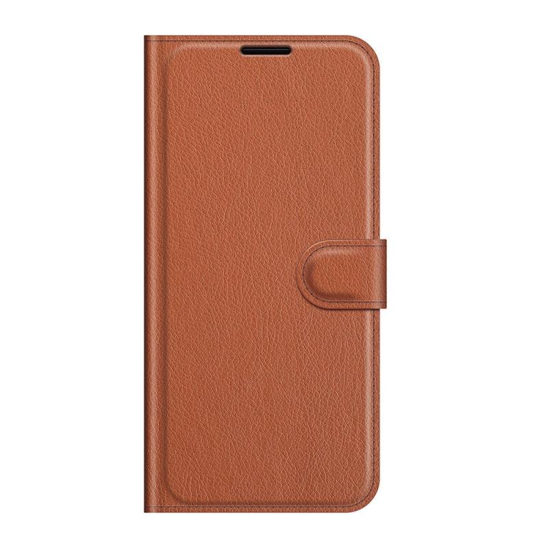 Huawei P50 Pro Litchi Læder Flip Cover    Pung Brun