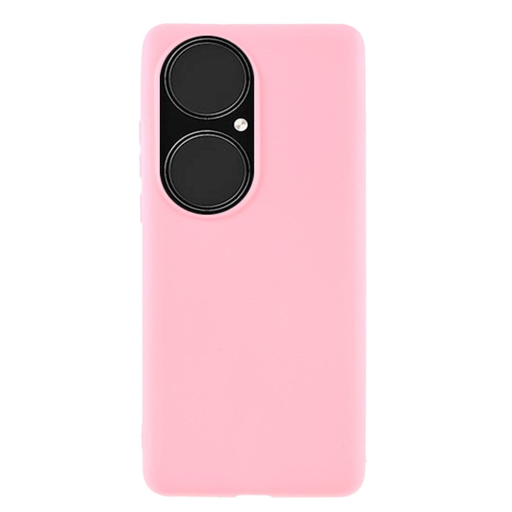 Huawei P50 Pro Fleksibelt Mat Bagside Cover Lyserød