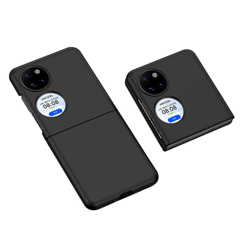 Huawei P50 Pocket Hårdt Plastik Bagside Cover    Gummi Belagt Overflade Sort