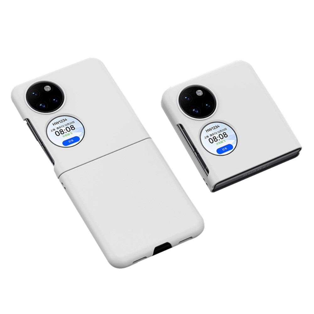 Huawei P50 Pocket Hårdt Plastik Bagside Cover    Gummi Belagt Overflade Hvid