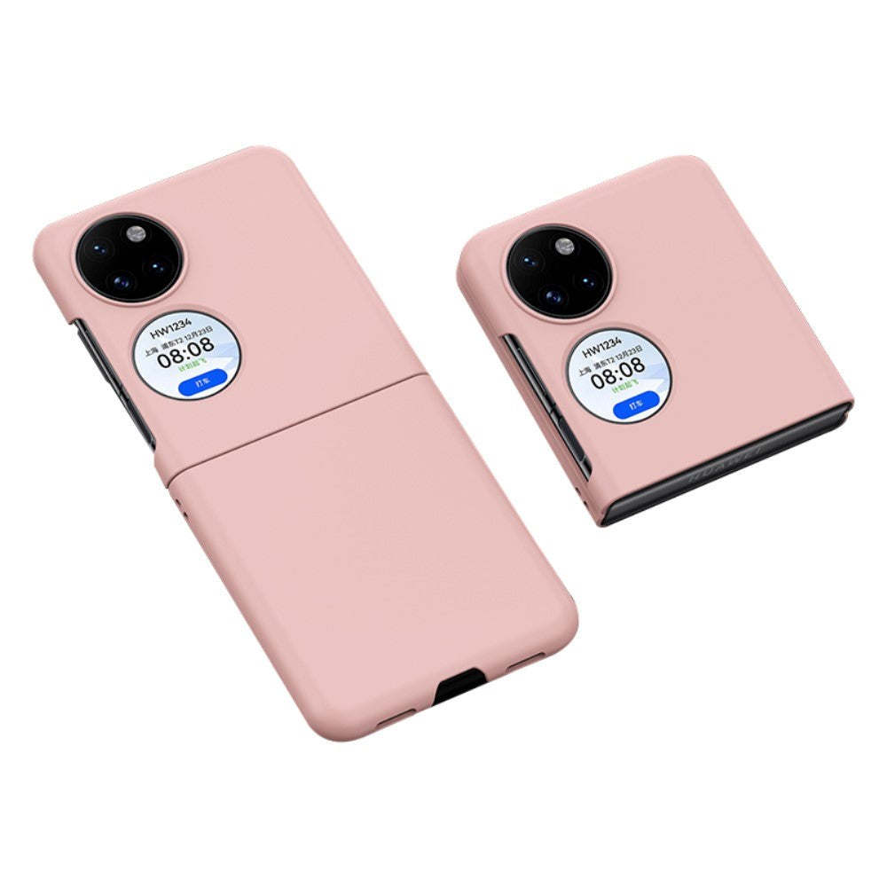 Huawei P50 Pocket Hårdt Plastik Bagside Cover    Gummi Belagt Overflade Lyserød