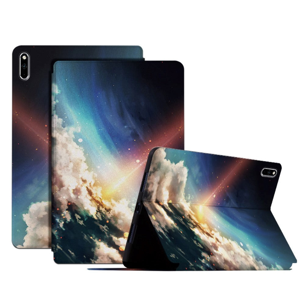 Huawei Matepad Pro 10    2021 2019  Tri-fold Flip Cover    Ståfunktion Stjerneskud