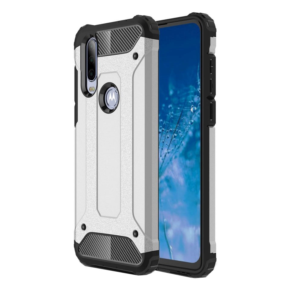 Motorola One Action Armor Guard Håndværkercover Sølv