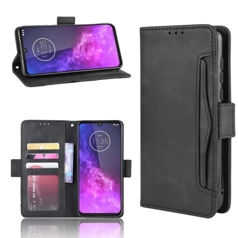Motorola One Zoom Læder Cover   Pung Sort
