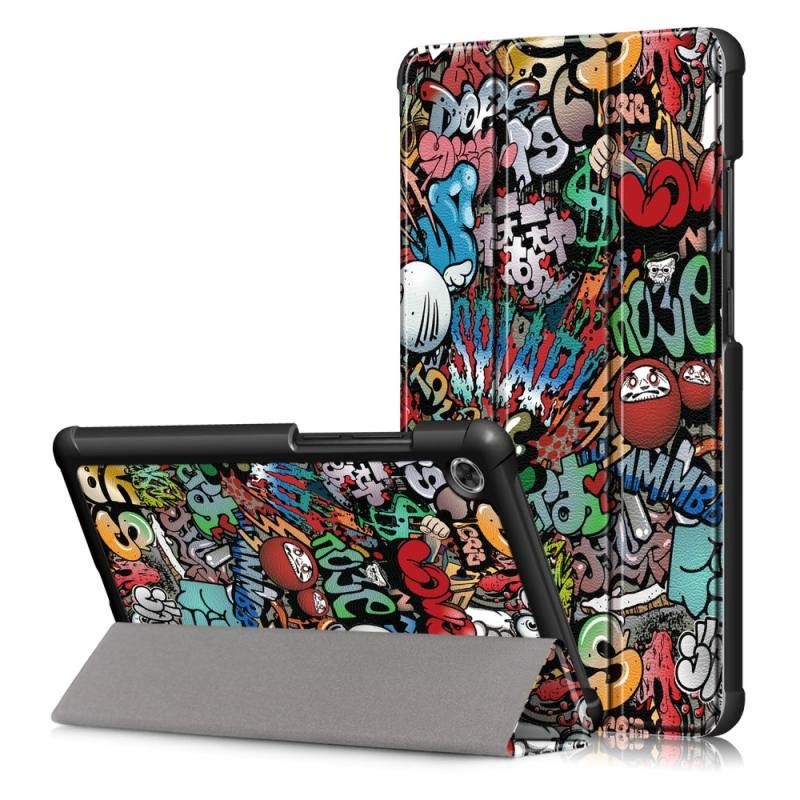 Lenovo Tab M7  -7305f Tri-fold Læder Cover Tegnefilms Mønster