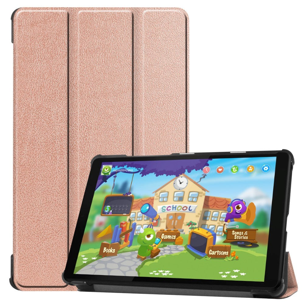 Lenovo Tab M8  2nd Gen    Quot  Læder Cover    Ståfunktion Rose Gold