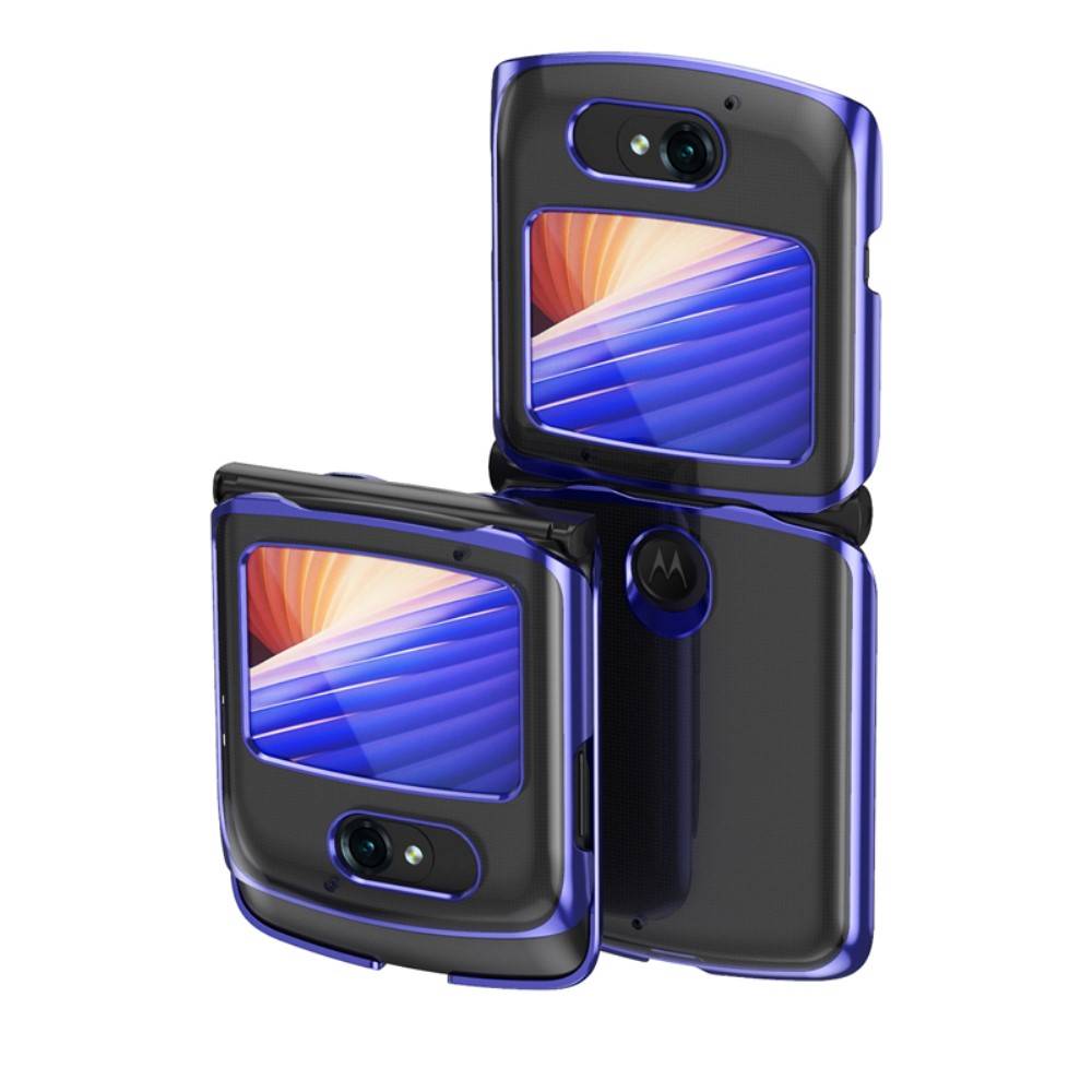Motorola Razr 5g Slim Line Hard Cover Med Transparent Flade Blå