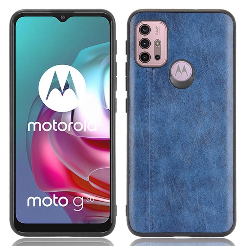 Motorola G30 G20 G10 Læder Hard Cover Blå