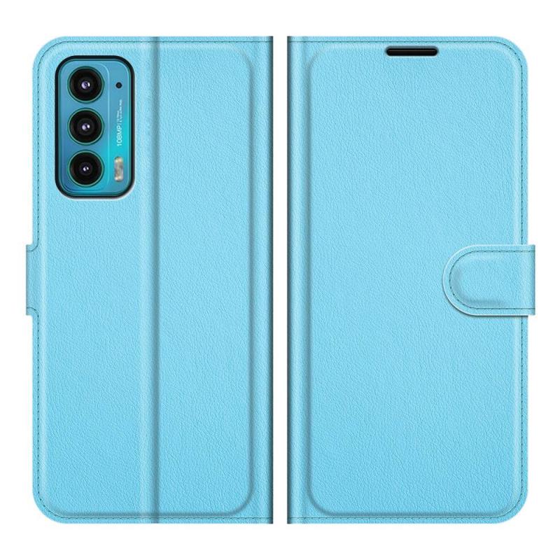 Motorola Edge 20 Læder Cover   Pung Blå