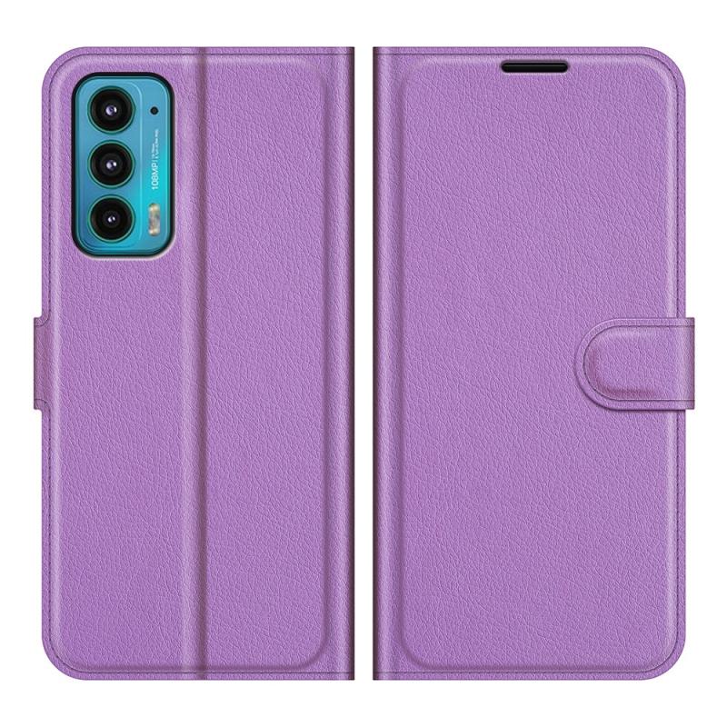 Motorola Edge 20 Læder Cover   Pung Lilla