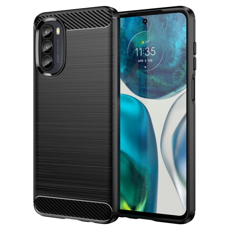 Motorola Moto G52 Gummi Cover Børstet Design Sort