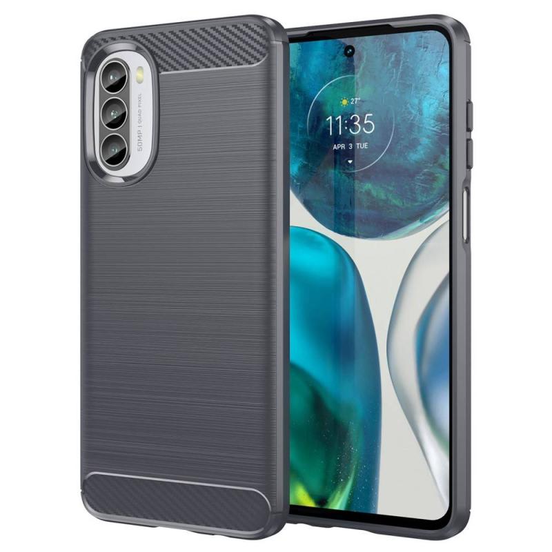 Motorola Moto G52 Gummi Cover Børstet Design Grå