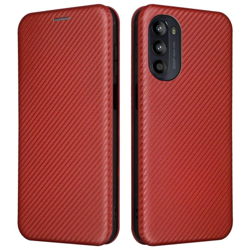 Motorola Moto G52 4g G82 5g Flip Cover Med Kortholder Børstet Design Orange