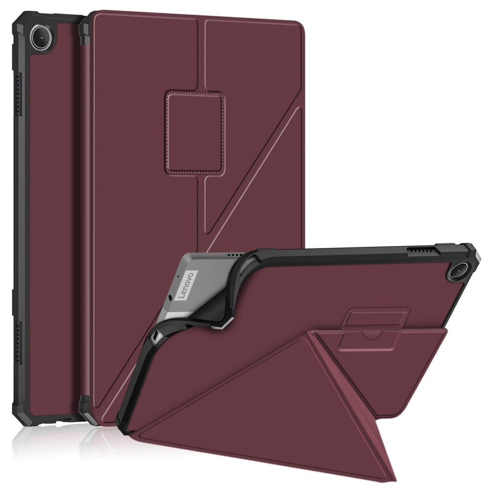 Lenovo Tab M10     Gen  10   Quot    -328f  -328x  Fleksibelt Origami Flip Cover Rød